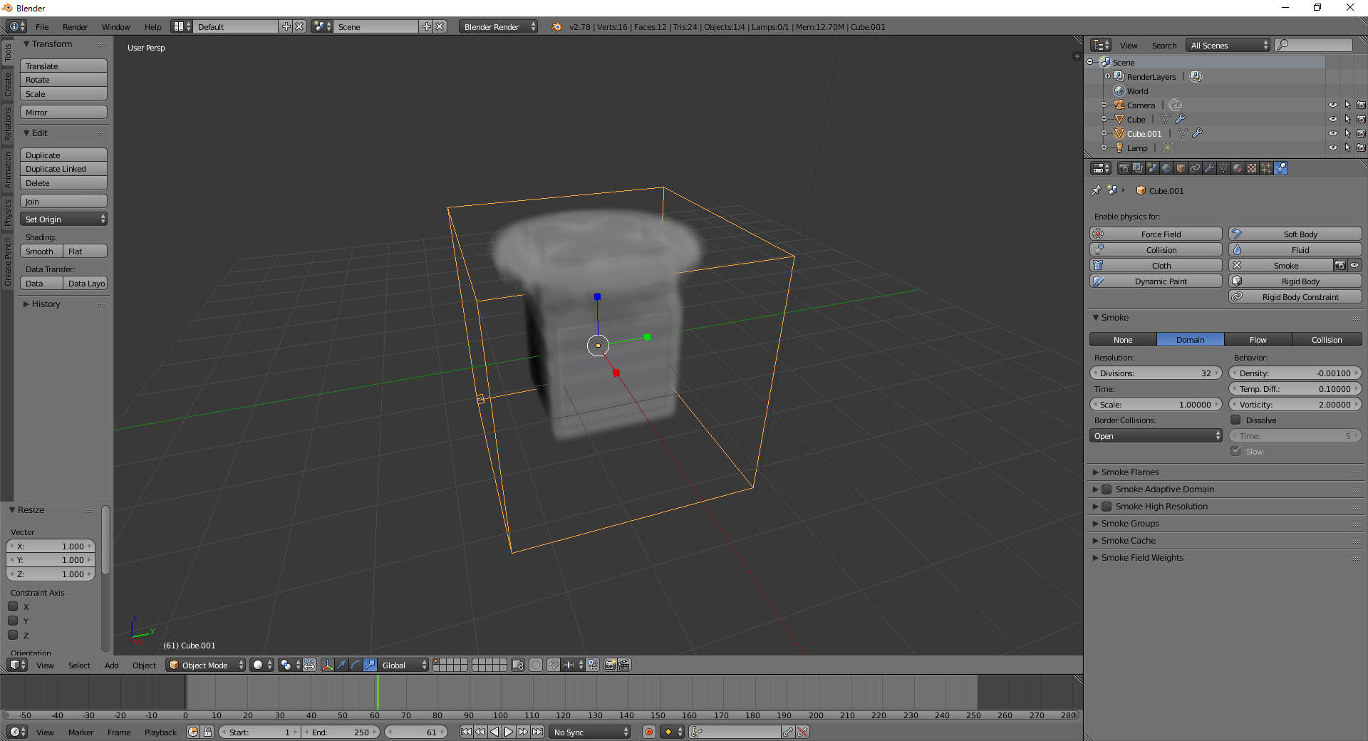 煙シミュレーションの再生