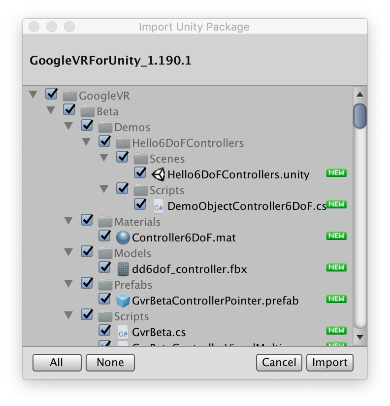チェックボックスには触らずに右下のImportを押す